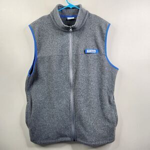 Columbia PFG Mens Sleeveless Mock Neck Full Zip Dual Pocket Vest Large